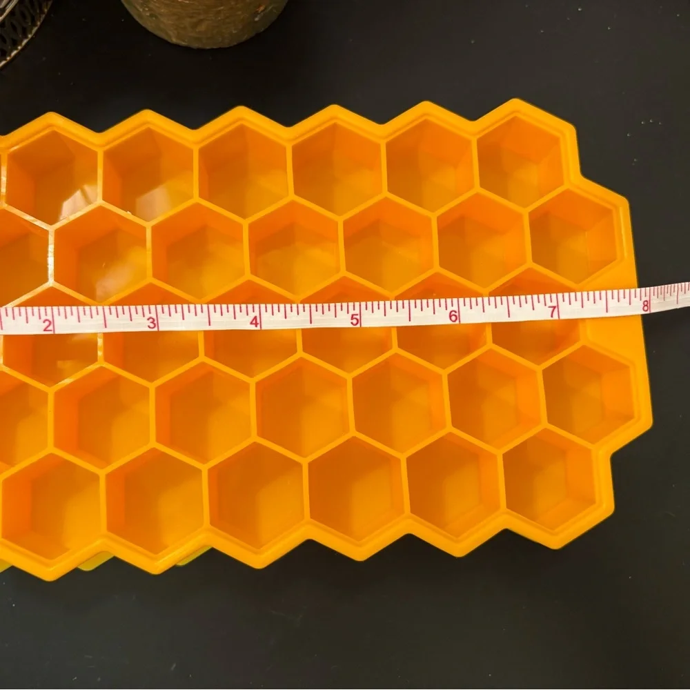 Vibrant Yellow and Orange Hexagon Ice Cube Trays for Kitchen